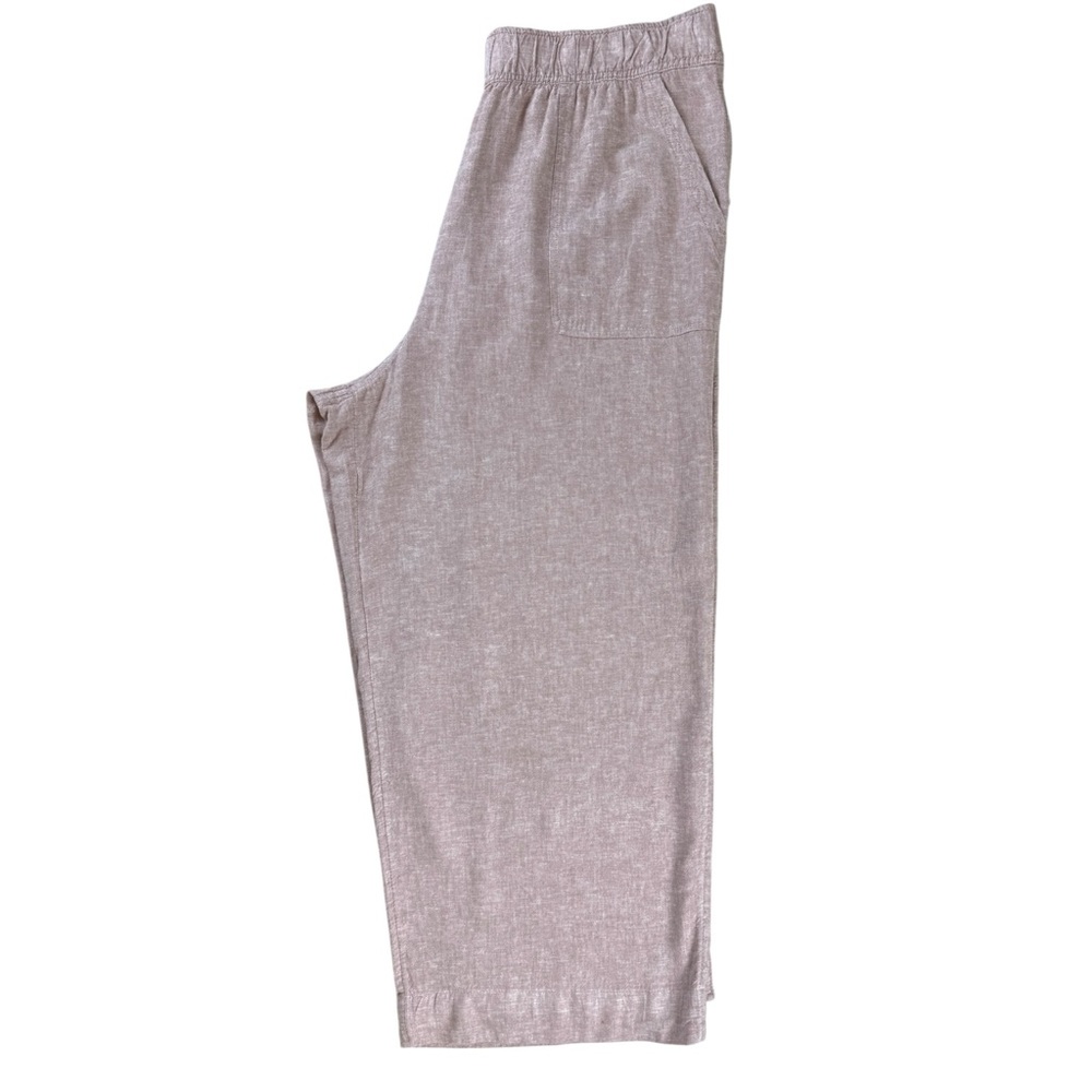 Sigrid Olsen Warm Taupe Linen Blend Wide Leg Palazzo Pants Cropped Pull On XL πΏβ¨ - Picture 7 of 9